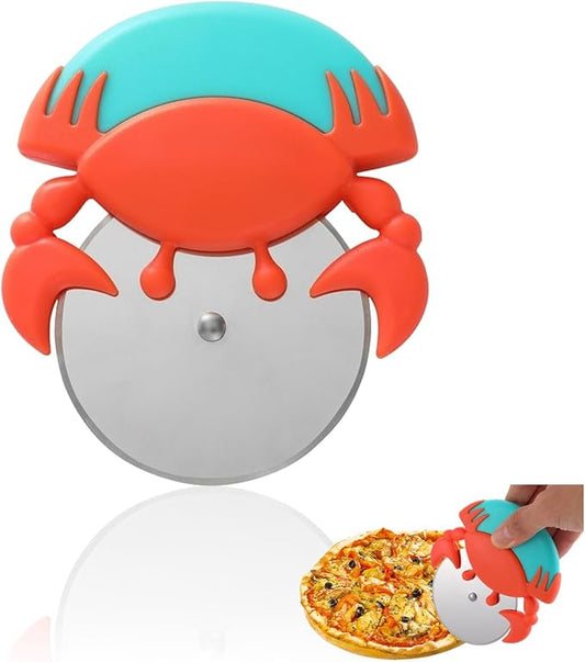 1 PACK Pizza Cutter Wheel Cover Red Pizza Cutter Wheel with Large Blades Non-slip Rustproof Effortless Rocker Style Pizza Cutter Protective Blade Cover Heavy Duty Slicer Right Left Handed Use