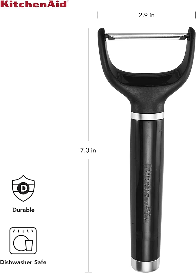 KitchenAid Y Peeler with Ergonomic Handle and Single Edge Blade – Dishwasher Safe with Protective Cover