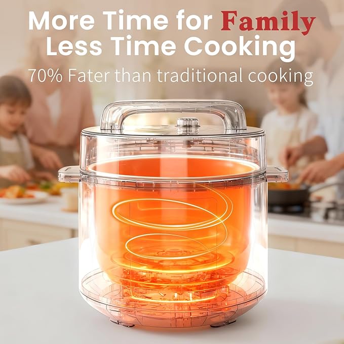 Fullwill 8QT Electric Pressure Cooker Max, 1200W Fast Cooking, 12-in-1 Multi-Use Programmable with Ceramic Non Stick Pot for Sauté, Slow Cook, Steam, Yogurt, Ideal for Family Meals & Gatherings