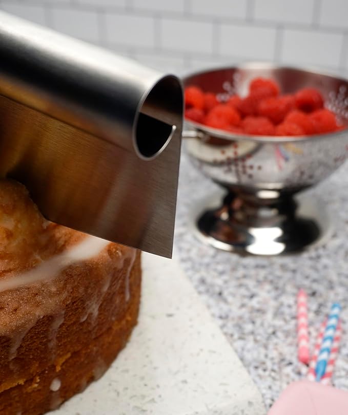 RSVP International Endurance® Rocker Style Stainless Steel Pizza Cutter, 14" | Sharp & Versatile Cutter | Chop & Slice Cakes & Pizzas with Ease | Dishwasher Safe