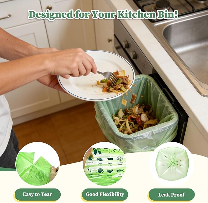 Small Trash Bags 1.2 Gallon, 120 Count Bathroom Garbage Bags, Compost Bin Liners for 1-2 Gallon Trash Can, Small Trash Bags Bathroom Strong and Tough for Kitchen Office