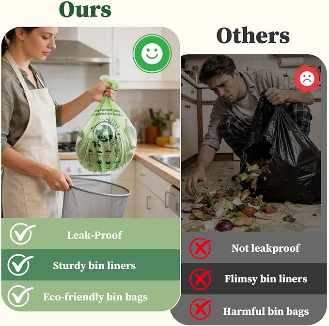 Small Trash Bags 1.2 Gallon, 120 Count Bathroom Garbage Bags, Compost Bin Liners for 1-2 Gallon Trash Can, Small Trash Bags Bathroom Strong and Tough for Kitchen Office