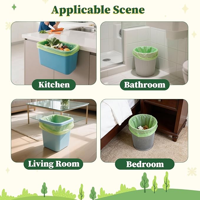 Small Trash Bags 1.2 Gallon, 120 Count Bathroom Garbage Bags, Compost Bin Liners for 1-2 Gallon Trash Can, Small Trash Bags Bathroom Strong and Tough for Kitchen Office