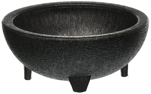 H.S. Inc NHS1008X6-CH Molcajete Chico, 4 oz., 3" Diameter x 1-1/2" Deep, Polypropylene, Charcoal Color, NSF Certified, Authentic Serving Bowl for Bars and Restaurants, (6 Each Per Sleeve, 24 Total)