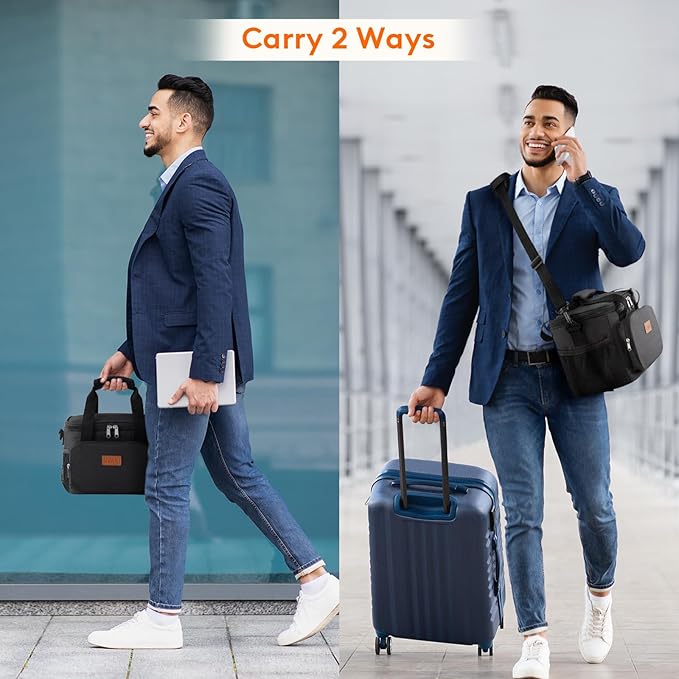 Lifewit Medium Lunch Bag Insulated Lunch Box Soft Cooler Cooling Tote for Adult Men Women, Black 12-Can (9L)