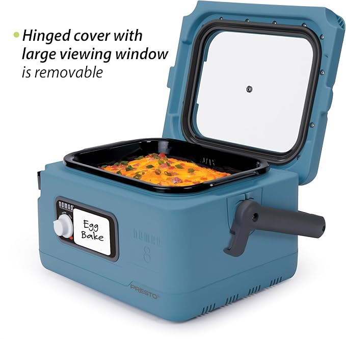 Presto 06017 8-Quart Nomad Traveling Slow Cooker, Blue