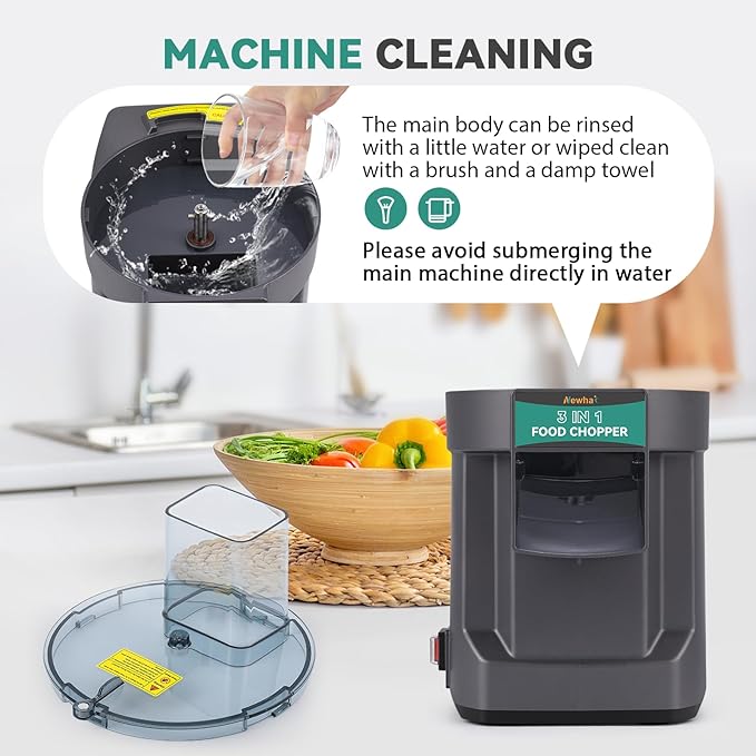 Newhai 3 in 1 Electric Vegetable Dicer Slicer Shredder Multifunctional Vegetable Chopper Automatic Veggie & Fruit Cutter Machine for Commercial & Home Use, 110V, 100W