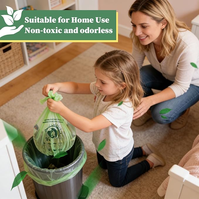 Small Trash Bags 1.2 Gallon, 120 Count Bathroom Garbage Bags, Compost Bin Liners for 1-2 Gallon Trash Can, Small Trash Bags Bathroom Strong and Tough for Kitchen Office