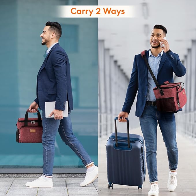 Lifewit Large Lunch Bag Insulated Lunch Box Soft Cooler Cooling Tote for Adult Men Women, Burgundy 24-Can (15L)