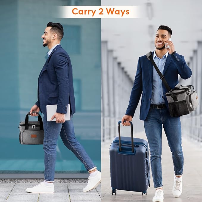 Lifewit Medium Lunch Bag Insulated Lunch Box Soft Cooler Cooling Tote for Adult Men Women, Gray 12-Can (9L)