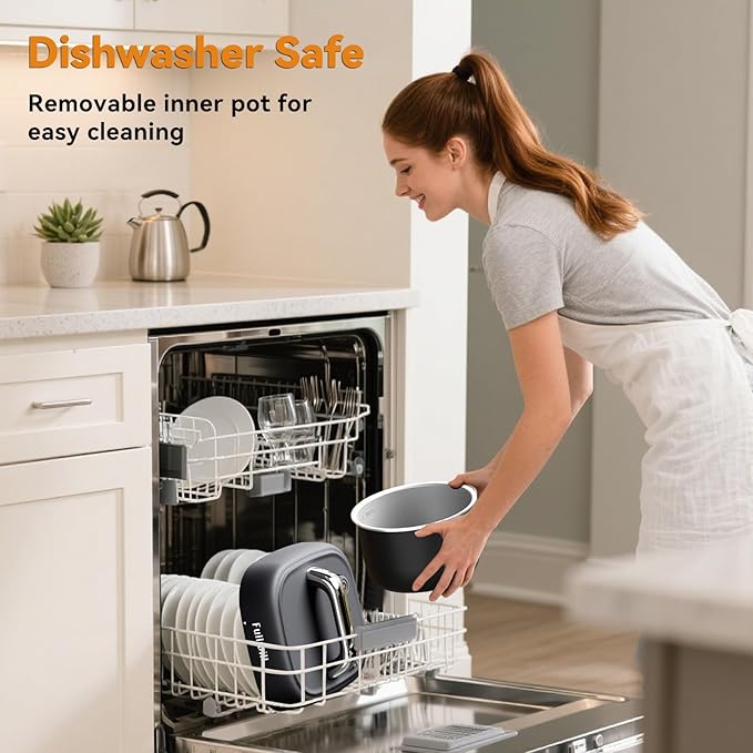 Fullwill Electric Pressure Cooker Lite, Slow Cooker, Rice, Sauté, Warmer, Olla de Presion Nonstick Pot 3 Quarts