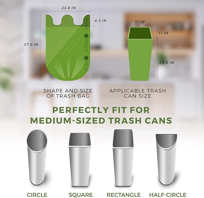 ANECO Compostable Food Waste Bags 13 Gallon, 50 Count, Extra Thick Kitchen Compost Bags With Handles, Large Compostable Bags for Tall Kitchen Bin