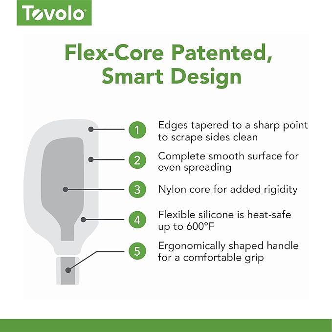 Tovolo Silicone Spatula with Wooden Handle Set of 5 Piece Silicone Kitchen Utensil Set Spoonula Jar Scraper Mini Spatula and Spoonula for Cooking Baking Mixing Folding Black Cookware Set