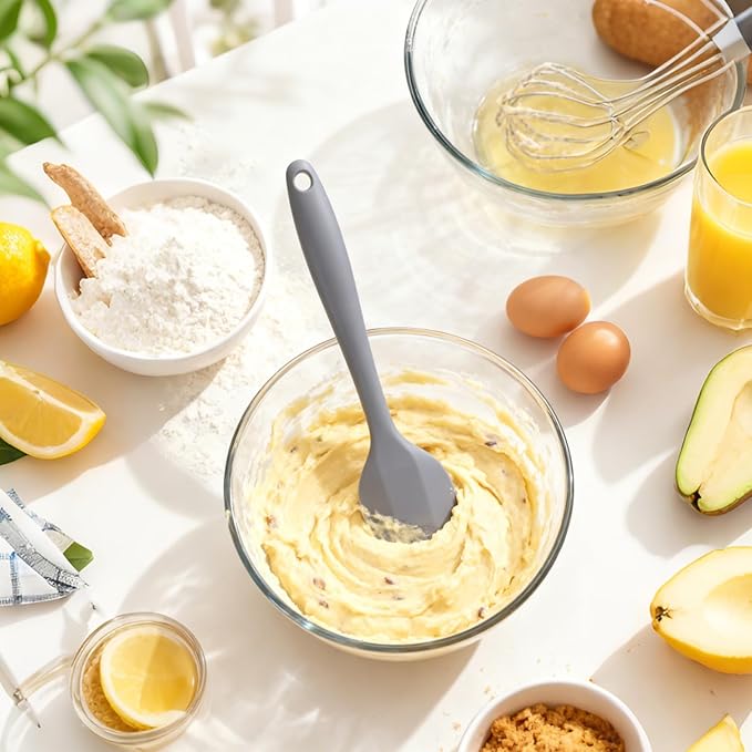 Silicone Spatula Set - Rubber Spatula - 600°F Heat Resistant Baking Spoon & Spatulas(Dark Grey)