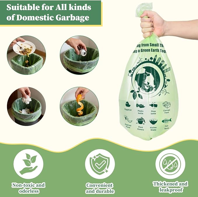 Small Trash Bags 1.2 Gallon, 120 Count Bathroom Garbage Bags, Compost Bin Liners for 1-2 Gallon Trash Can, Small Trash Bags Bathroom Strong and Tough for Kitchen Office
