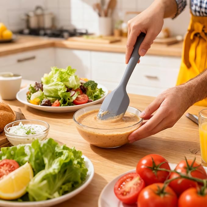 Silicone Spatula Set - Rubber Spatula - 600°F Heat Resistant Baking Spoon & Spatulas(Dark Grey)