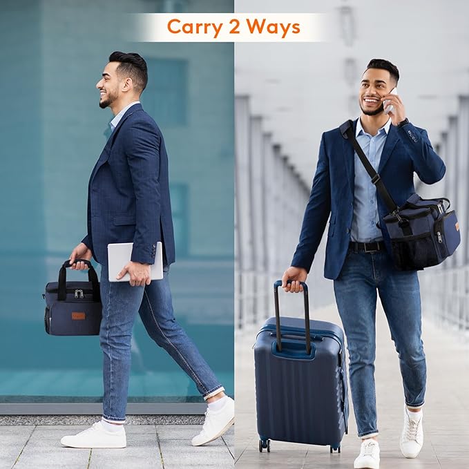 Lifewit Medium Lunch Bag Insulated Lunch Box Soft Cooler Cooling Tote for Adult Men Women, Dark Blue 12-Can (9L)