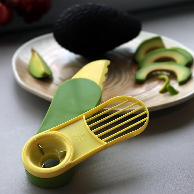 3-in-1 Avocado Slicer, Pitter, and Peeler - Foldable, Durable, and Easy to Clean
