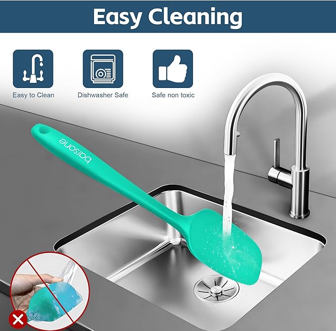 Barsone 5-Piece Silicone Spatula Set - Heat Resistant 446°F Food Grade BPA Free, Nonstick Cookware Safe Dishwasher Safe Kitchen Tools for Baking, Cooking, Stirring, Multicolor.