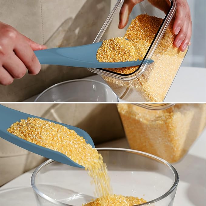 Silicone Spatula Spoon, Great for Both Cooking and Serving Durable BPA-Free Matte Black Silicone, Seamless Design, Safe for Nonstick Cooking Surfaces, 2-Pcs, Starry Blue