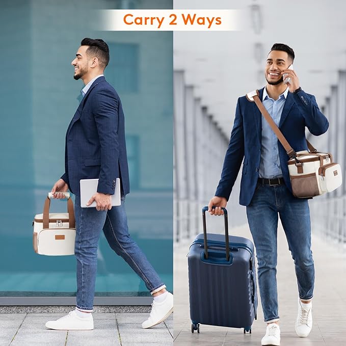 Lifewit Medium Lunch Bag Insulated Lunch Box Soft Cooler Cooling Tote for Adult Men Women, Beige 12-Can (9L)