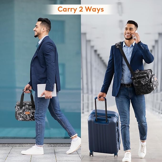 Lifewit Medium Lunch Bag Insulated Lunch Box Soft Cooler Cooling Tote for Adult Men Women, Black Camo 12-Can (9L)