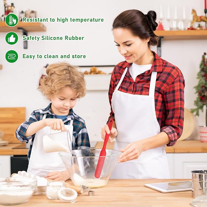 4 Pcs Silicone Jar Spatulas, Non-Stick Heat Resistant Cake Cream Spatulas Set, 9.8 inch Cake Cream Butter Spatulas(4 colors）