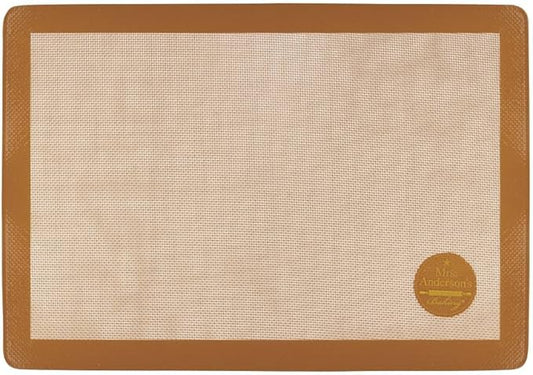 Mrs. Anderson's Baking Non-Stick Silicone Baking Mat - Reusable Oven Liner & Pastry Mat - For Breads, Cookies, Roasting & More - Baker’s Essentials - Heat-Resistant to 480°F - Full-Size Baking Mat