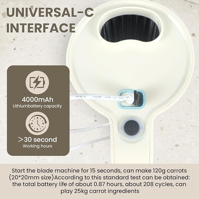 4-in-1 Waterproof Cordless Electric Vegetable Slicer Set - Handheld Electric Chopper, Garlic Chopper, Food Slicer, Hand Mixer with Blender for Chopping, Dicing and Pureeing