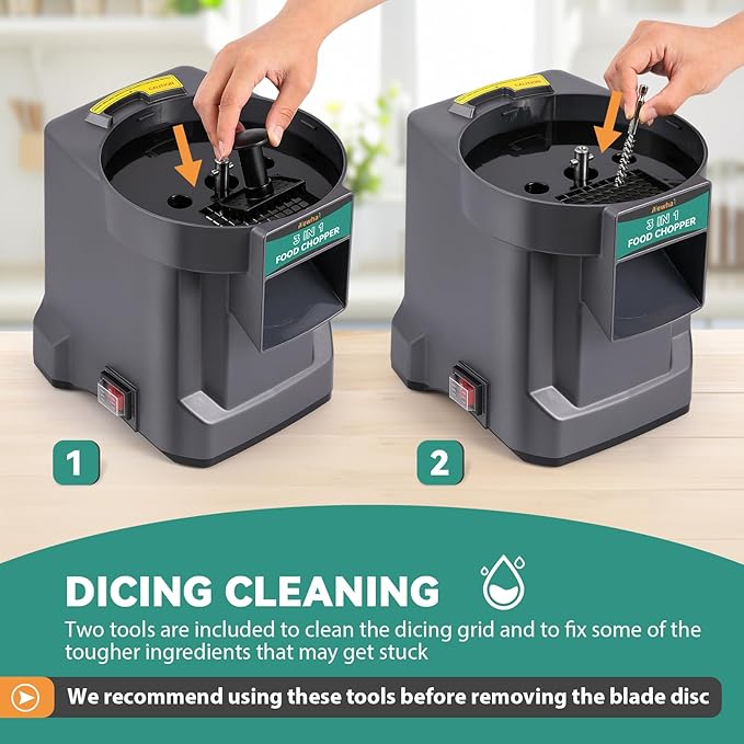 Newhai 3 in 1 Electric Vegetable Dicer Slicer Shredder Multifunctional Vegetable Chopper Automatic Veggie & Fruit Cutter Machine for Commercial & Home Use, 110V, 100W