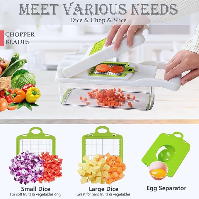 Pro-Series 16-in-1 Mandoline Slicer & Spiralizer, Veggie Chopper with Container for Onion Salad & More