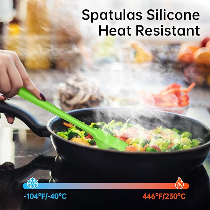 Barsone 5-Piece Silicone Spatula Set - Heat Resistant 446°F Food Grade BPA Free, Nonstick Cookware Safe Dishwasher Safe Kitchen Tools for Baking, Cooking, Stirring, Multicolor.