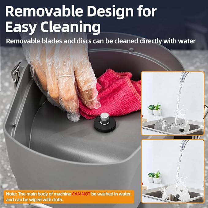 2-In-1 Electric Vegetable Dicer Strip Cutter, 200W Electric Vegetable Chopper with 4 Size Dicing Blades & Strip Cutter Blade, Food Processor Cutter Machine for Commercial & Home Use