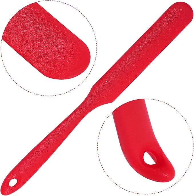 6pcs Silicone Spatulas Heat Resistant Jar Spatulas Cake Cream Butter Spatulas with Long Handle Non-Stick Kitchen Baking Cooking Resin Craft Stirring Mixing Scraper Tool (6 Colors)