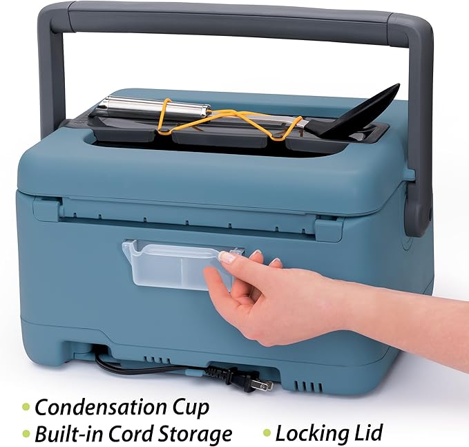 Presto 06017 8-Quart Nomad Traveling Slow Cooker, Blue