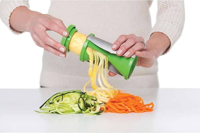 HIC Kitchen Spiral Vegetable Slicer, 18/8 Stainless Steel Blades, Set of 2