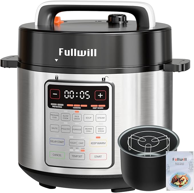 Fullwill 9-in-1 Electric Pressure Cooker(2026 Upgraded), 12 Presets Instant Multi Cooker, Olla de Presion Nonstick Pot 6 Quarts