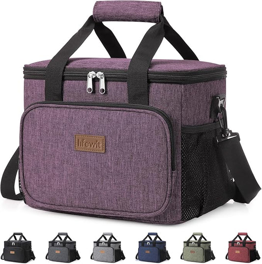 Lifewit Large Lunch Bag Insulated Lunch Box Soft Cooler Cooling Tote for Adult Men Women, Purple 24-Can (15L)