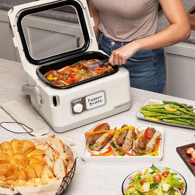 Presto 06030 8-quart Nomad Traveling Slow Cooker, Locking Lid, Dry Erase Board