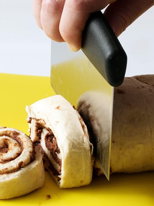 Cestari Dough Scraper Bench Knife: Professional Quality Heavy Duty Stainless Steel Bench Scraper, Chopper, Cutter - Perfect for Pastry, Nuts, Herbs, Chocolate, Pizza Dough, Soap, Bread Baking