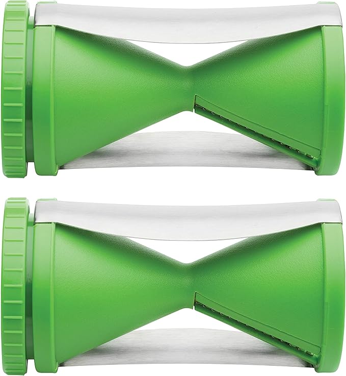 HIC Kitchen Spiral Vegetable Slicer, 18/8 Stainless Steel Blades, Set of 2
