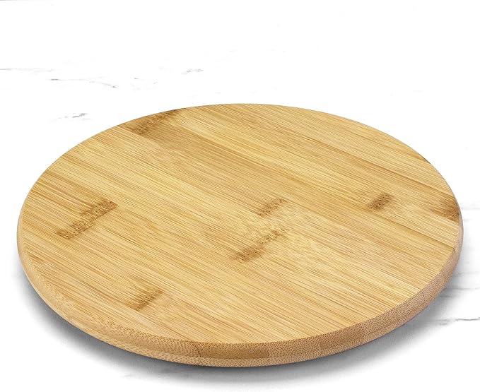 TB Home Lazy Susan Organizer for Cabinet, Pantry or Tabletop – 10" Bamboo Turntable for Kitchen, Counter or Spice Rack Storage