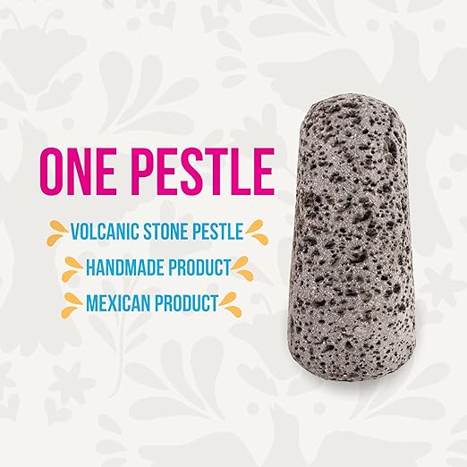 Temolote/Pestle Replacement Single Head - The Original Molcajete Mexicano Bowl Handmade of Authentic Lava Rock - Molcajete de Piedra volcanica - Mexican Volcanic Mortar Pestle Authentic Lava Rock