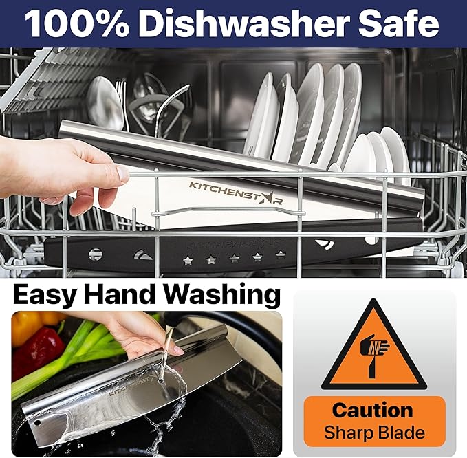 KitchenStar 18-Inch Pizza Cutter Rocker Blade - Sharp Stainless Steel Slicer Knife, Protective Cover, Dishwasher Safe, Extra Large - Commercial Pizza Oven Accessories