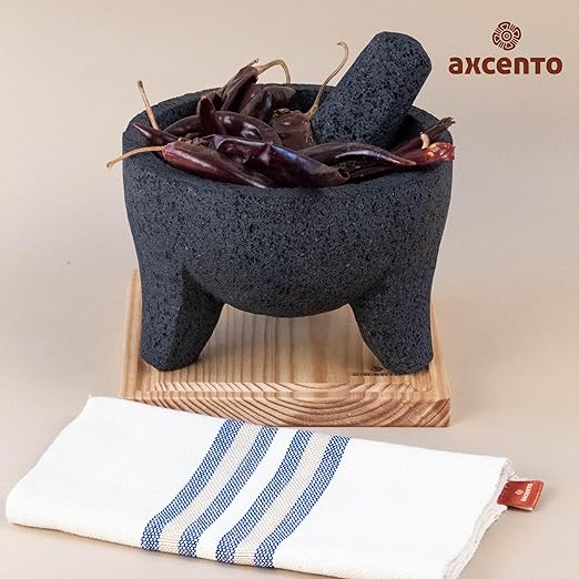 Traditional Molcajete Mexicano Volcanic Rock Mortar and Pestle Set Handmade of Authentic Lava Rock in Puebla Mexico Guacamole Bowl Cutting Board Included Molcajete Bowl de Piedra Volcanica