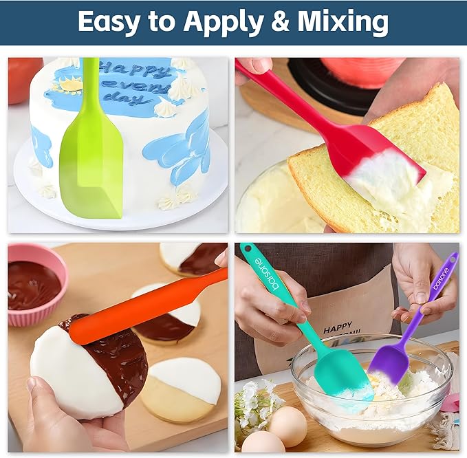 Barsone 5-Piece Silicone Spatula Set - Heat Resistant 446°F Food Grade BPA Free, Nonstick Cookware Safe Dishwasher Safe Kitchen Tools for Baking, Cooking, Stirring, Multicolor.