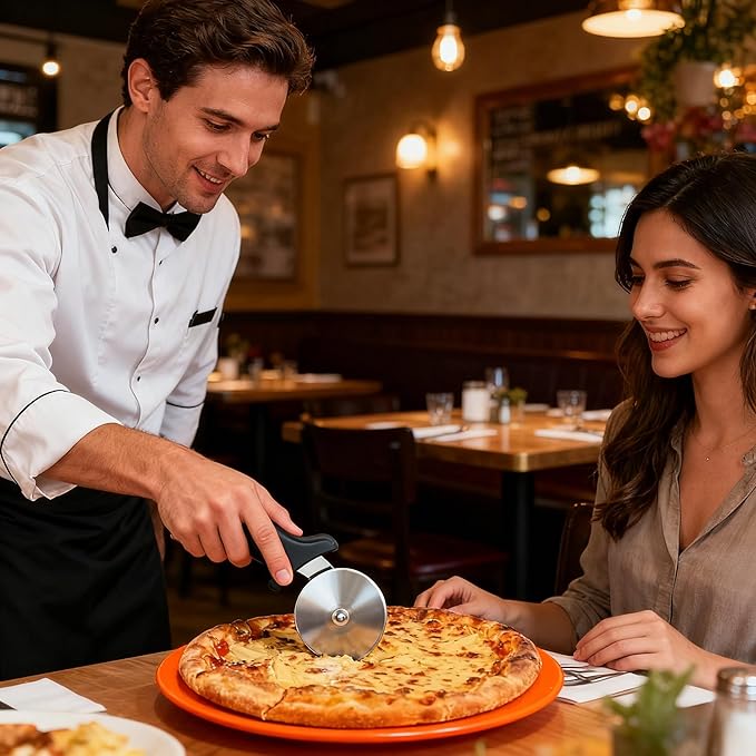 Pizza Cutter Wheel, Stainless Steel Slicer, Sharp Classic Cutters, Kitchen Gadget with finger guard protects, Easy dishwasher cleaning