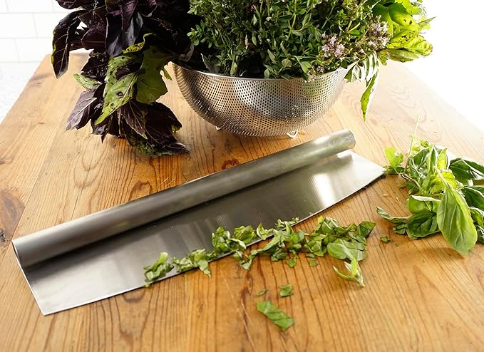 RSVP International Endurance® Rocker Style Stainless Steel Pizza Cutter, 14" | Sharp & Versatile Cutter | Chop & Slice Cakes & Pizzas with Ease | Dishwasher Safe