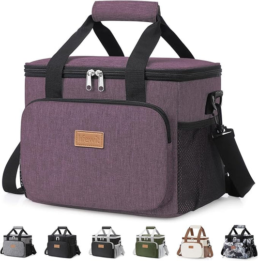 Lifewit Medium Lunch Bag Insulated Lunch Box Soft Cooler Cooling Tote for Adult Men Women, Purple 12-Can (9L)