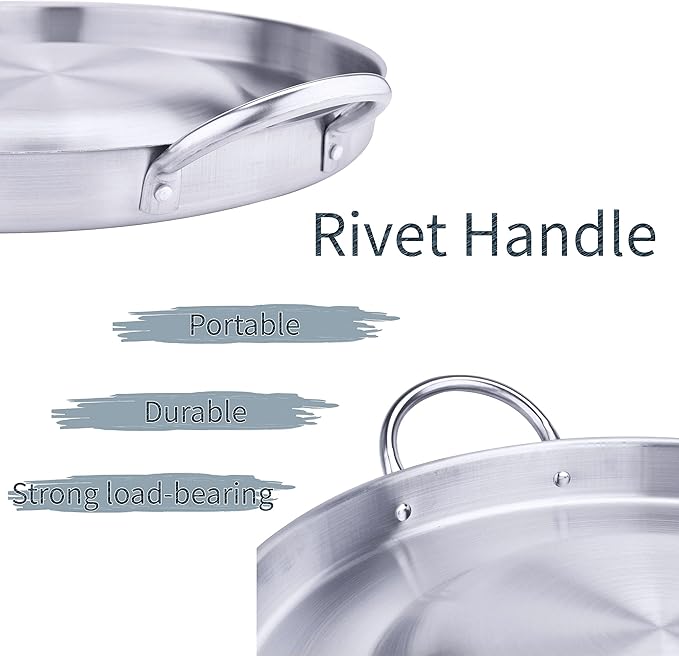 ARC, CM54 NSF Approval 21.25" Heavy Duty Stainless Steel Convex Comal Cazo Griddle Fryer Cookware, Mexican Style Wok, Great Comal para Tacos Tortillas Maker, Cooking Disco Camping (21.25'' X 2.12'')